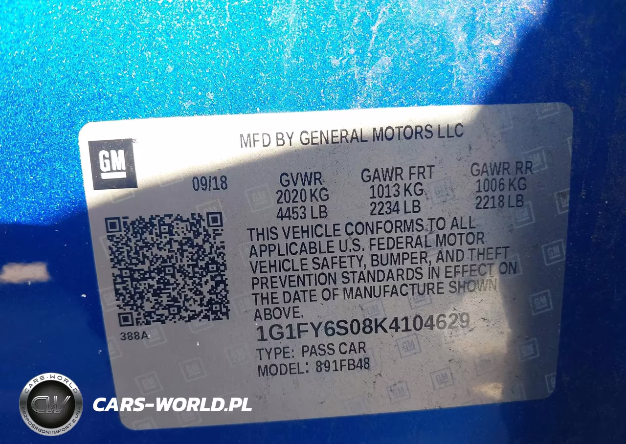 2019 Chevrolet Bolt Ev Lt VIN:1G1FY6S08K4104629 - 9