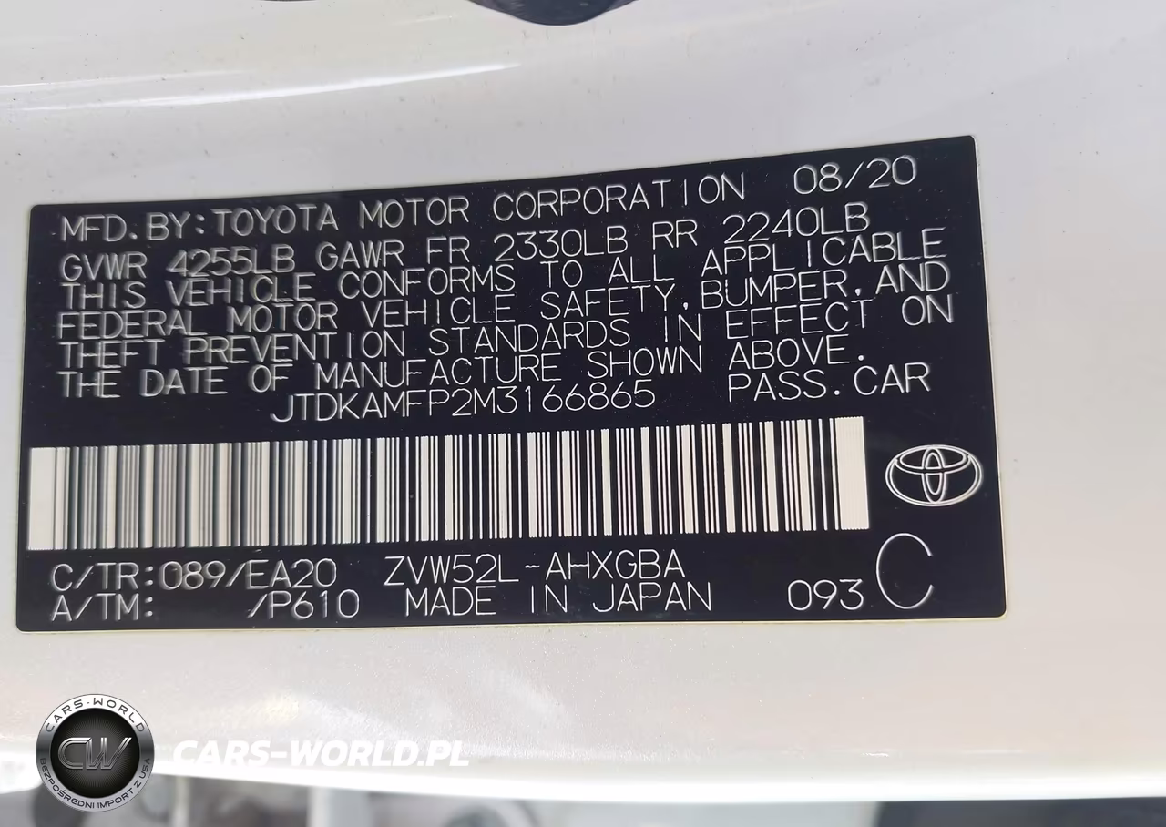 2021 Toyota Prius Prime Xle VIN:JTDKAMFP2M3166865 - 9