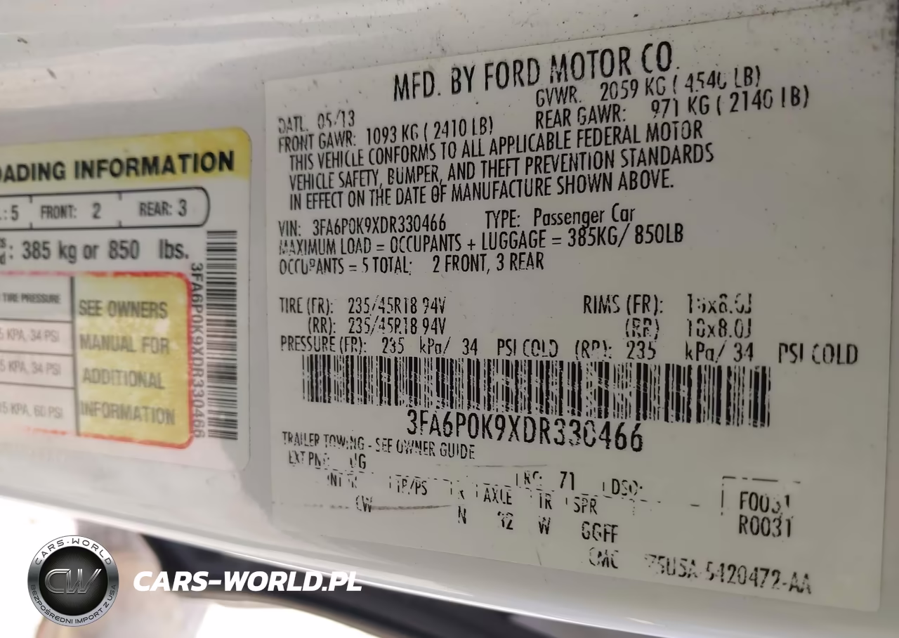 2013 Ford Fusion Titanium VIN:3FA6P0K9XDR330466 - 9