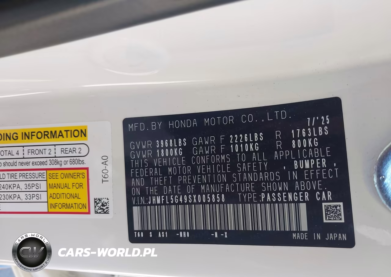 2025 Honda Civic Type R VIN:JHMFL5G49SX005858 - 9