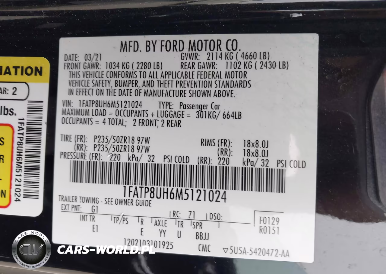 2021 Ford Mustang Ecoboost Premium VIN:1FATP8UH6M5121024 - 9