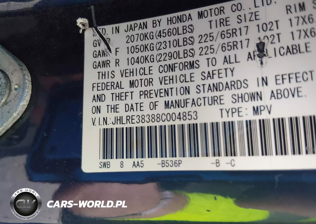 2008 Honda Cr-V Lx VIN:JHLRE38388C004853 - 9