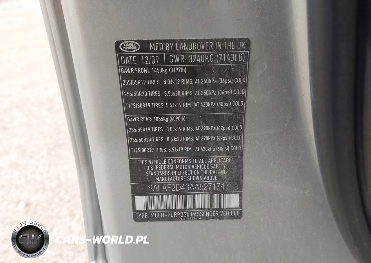 2010 Land Rover Lr4 VIN:SALAF2D43AA527174 - 9