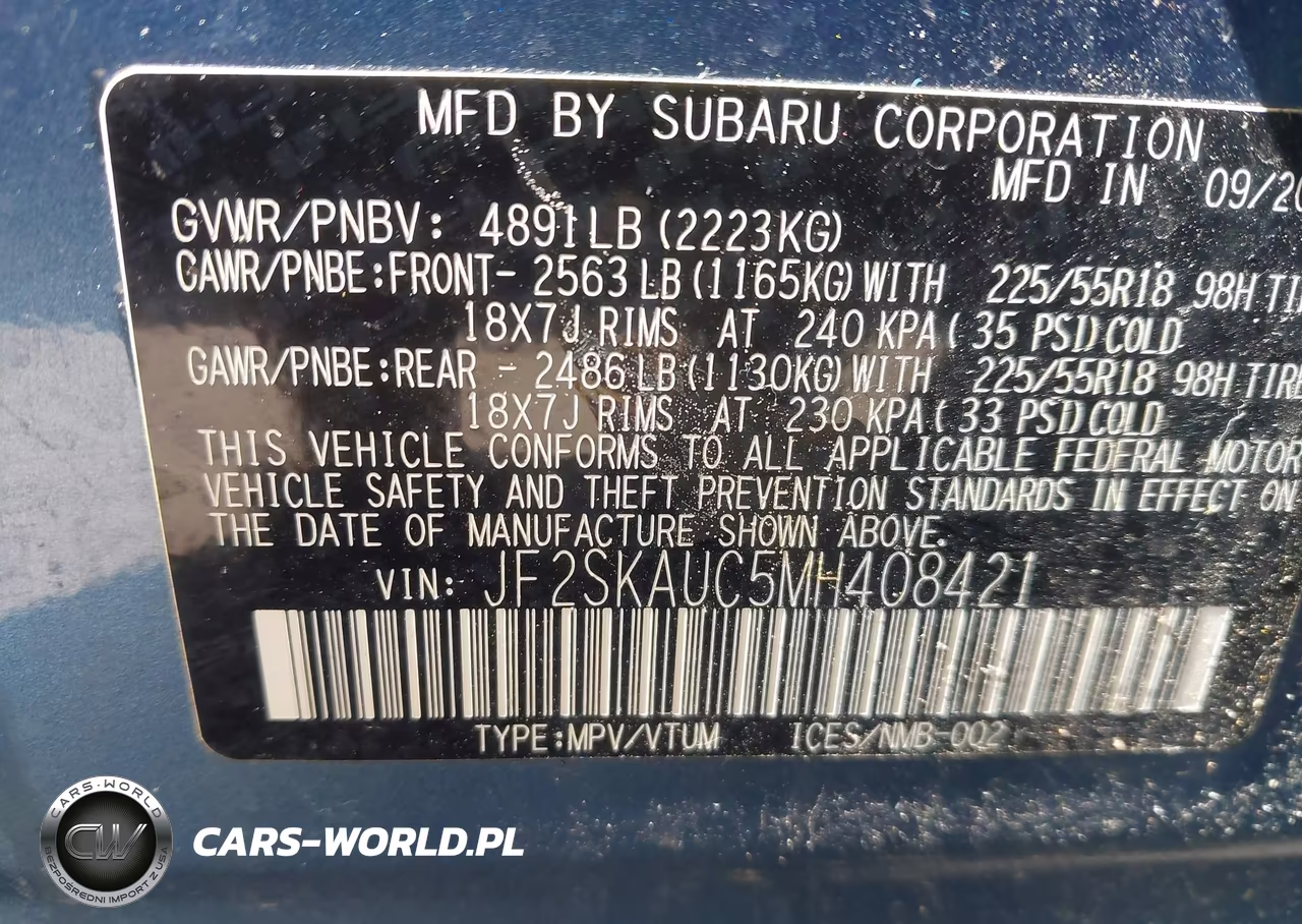 2021 Subaru Forester Limited VIN:JF2SKAUC5MH408421 - 9