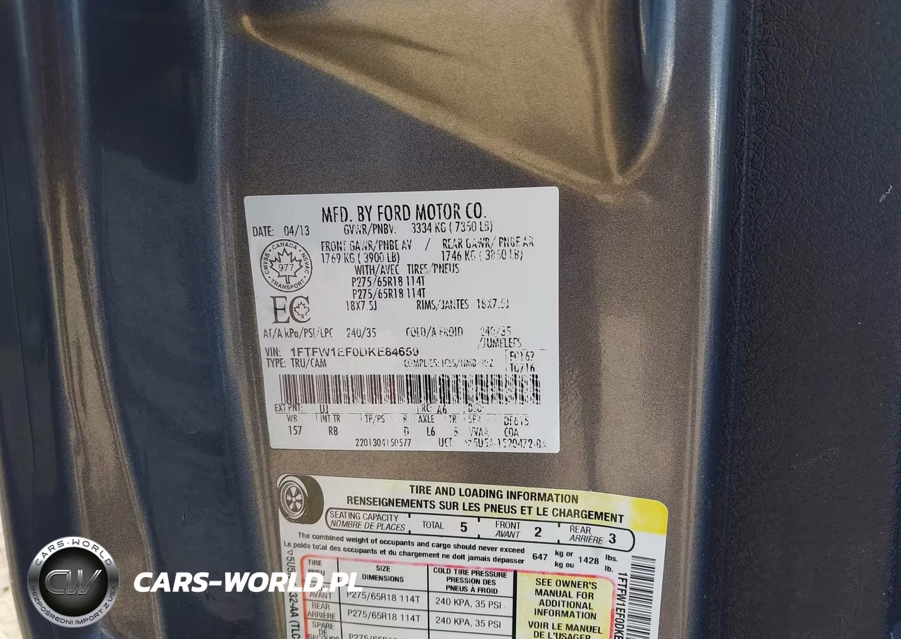 2013 Ford F-150 Fx4 VIN:1FTFW1EF0DKE84659 - 9