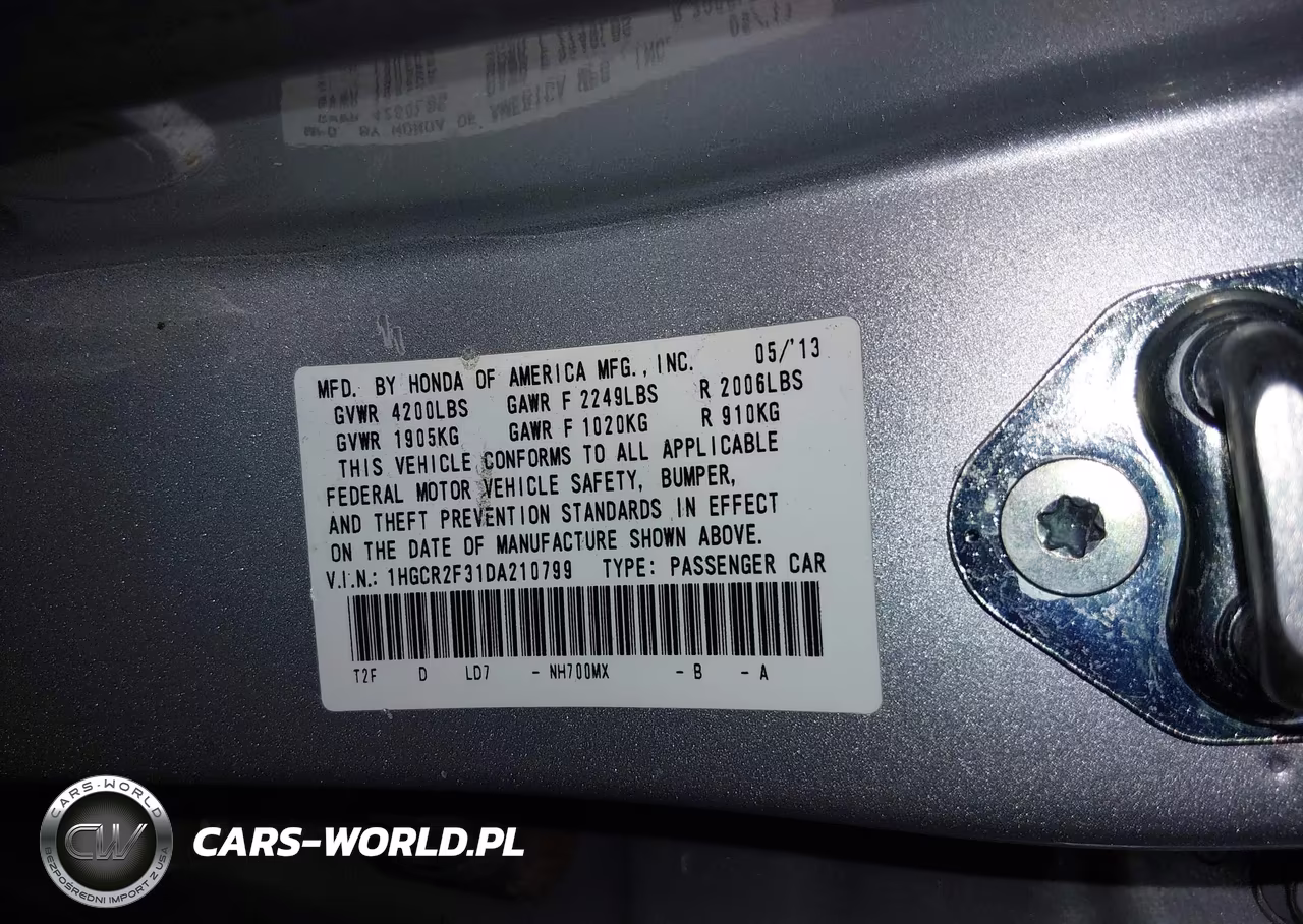 2013 Honda Accord Lx VIN:1HGCR2F31DA210799 - 9