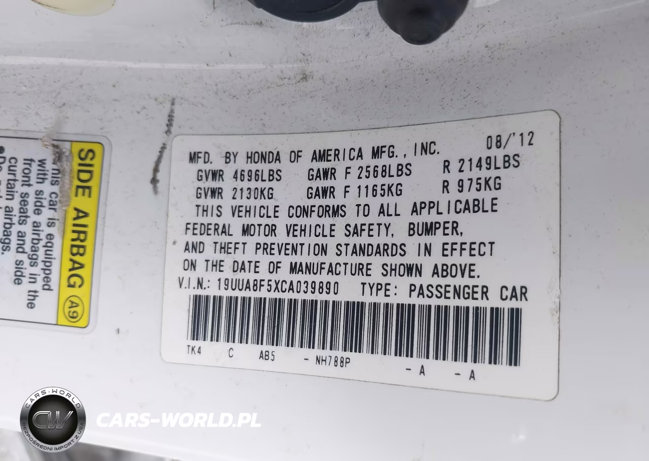 2012 Acura Tl 3.5 VIN:19UUA8F5XCA039890 - 9