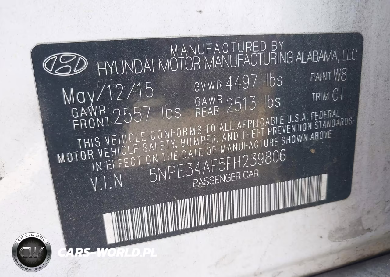 2015 Hyundai Sonata Limited VIN:5NPE34AF5FH239806 - 9