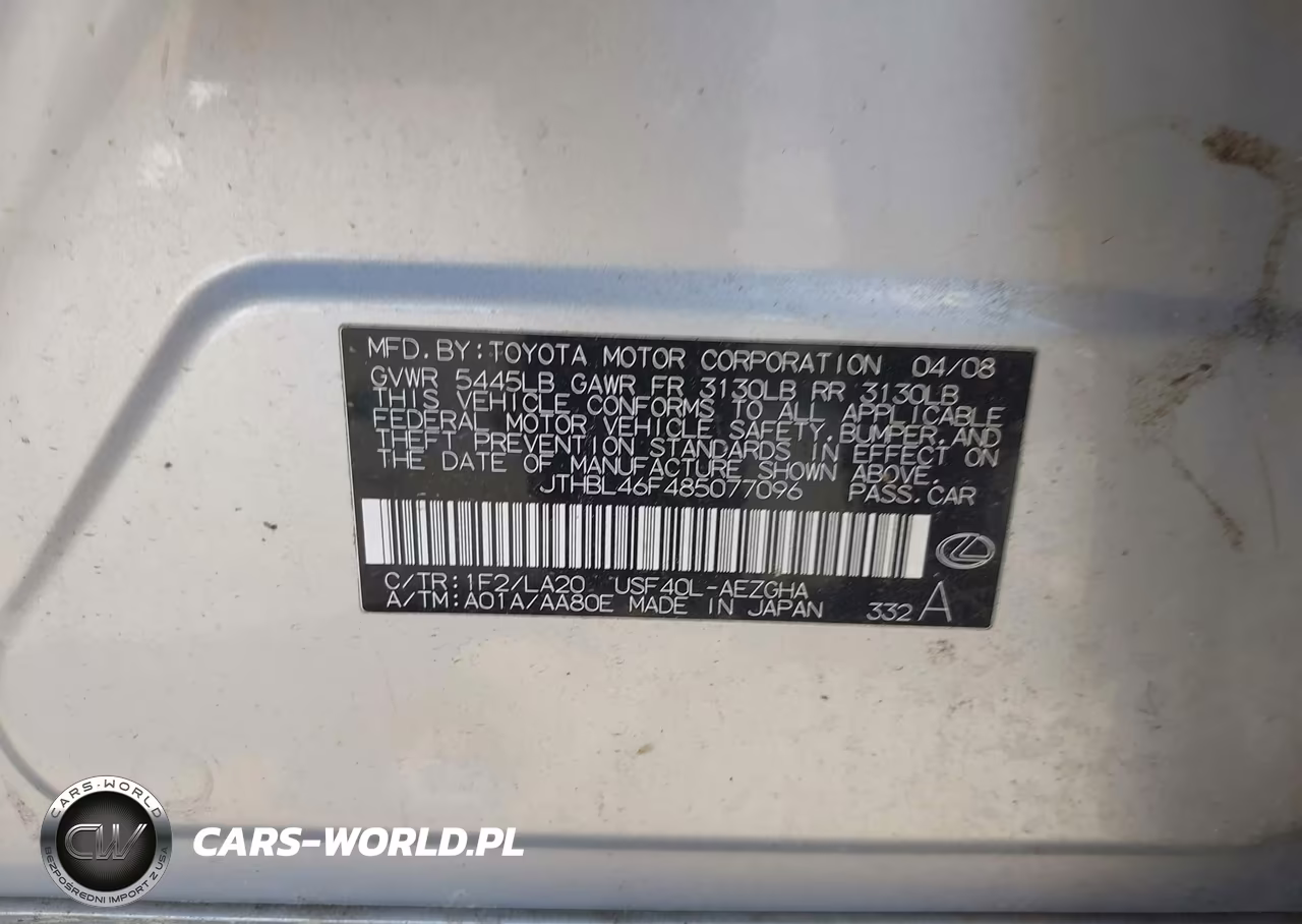 2008 Lexus Ls 460 VIN:JTHBL46F485077096 - 9