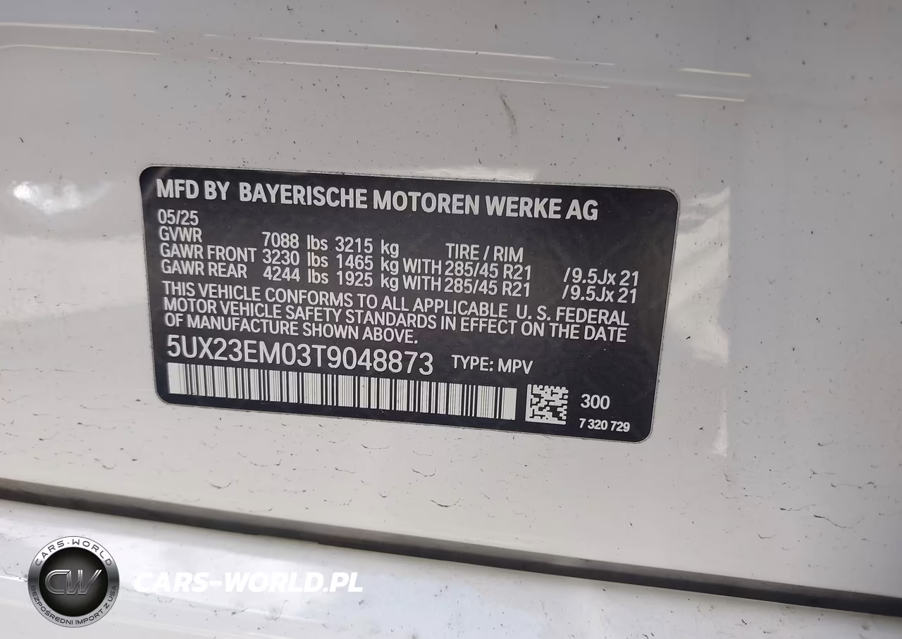 2026 BMW X7 xDrive40I VIN:5UX23EM03T9048873 - 9