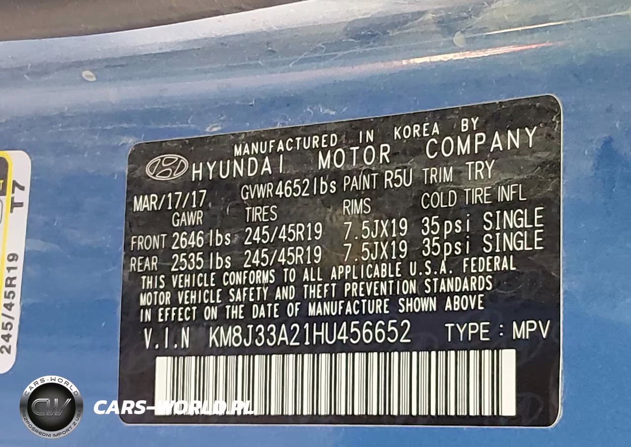 2017 Hyundai Tucson Night VIN:KM8J33A21HU456652 - 9