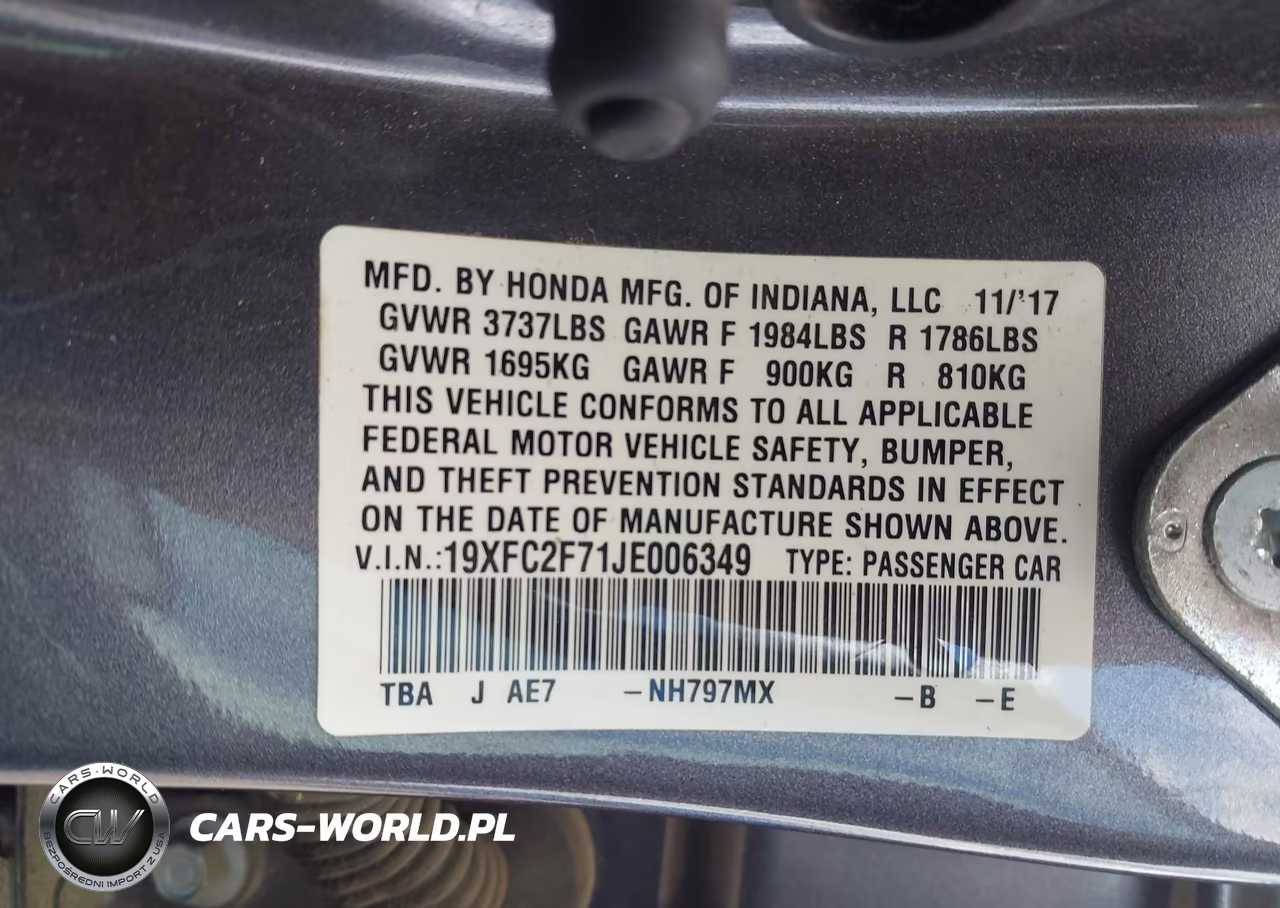 2018 Honda Civic Ex VIN:19XFC2F71JE006349 - 9