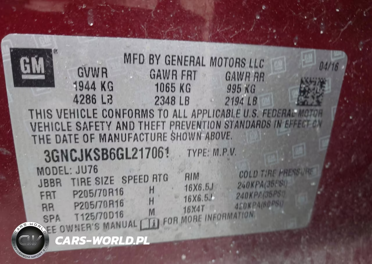 2016 Chevrolet Trax 1Ls VIN:3GNCJKSB6GL217061 - 9