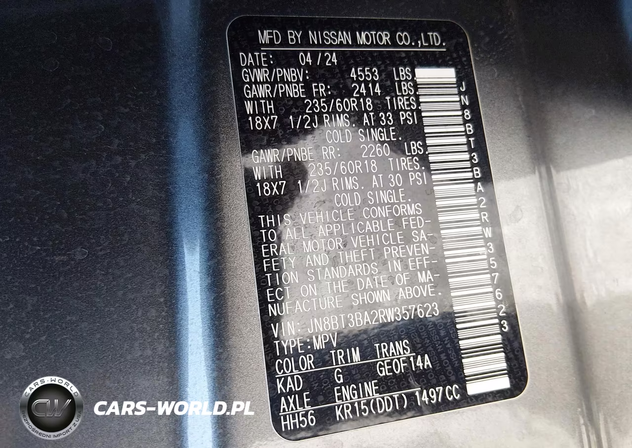 2024 Nissan Rogue Sv Fwd VIN:JN8BT3BA2RW357623 - 9