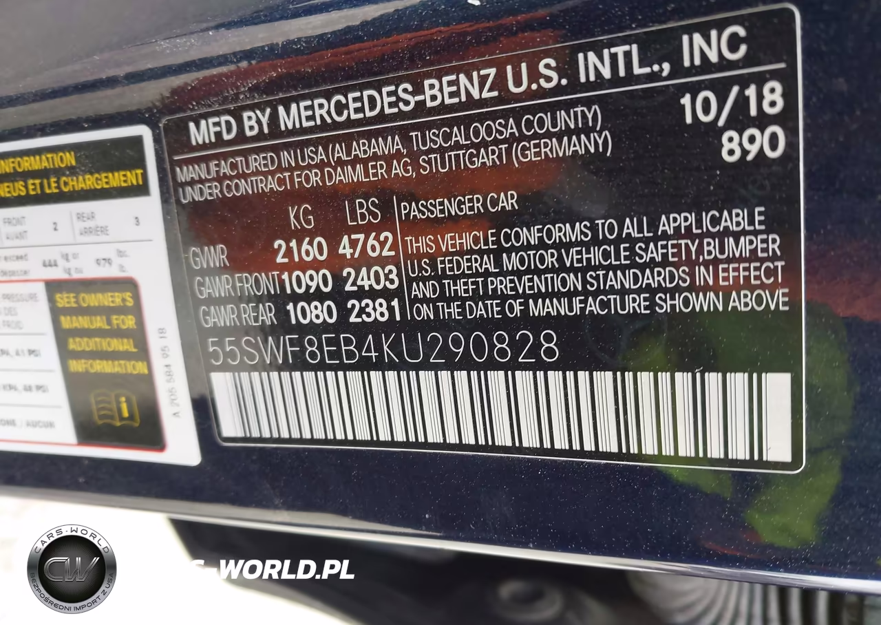 2019 Mercedes-Benz C 300 4Matic VIN:55SWF8EB4KU290828 - 9