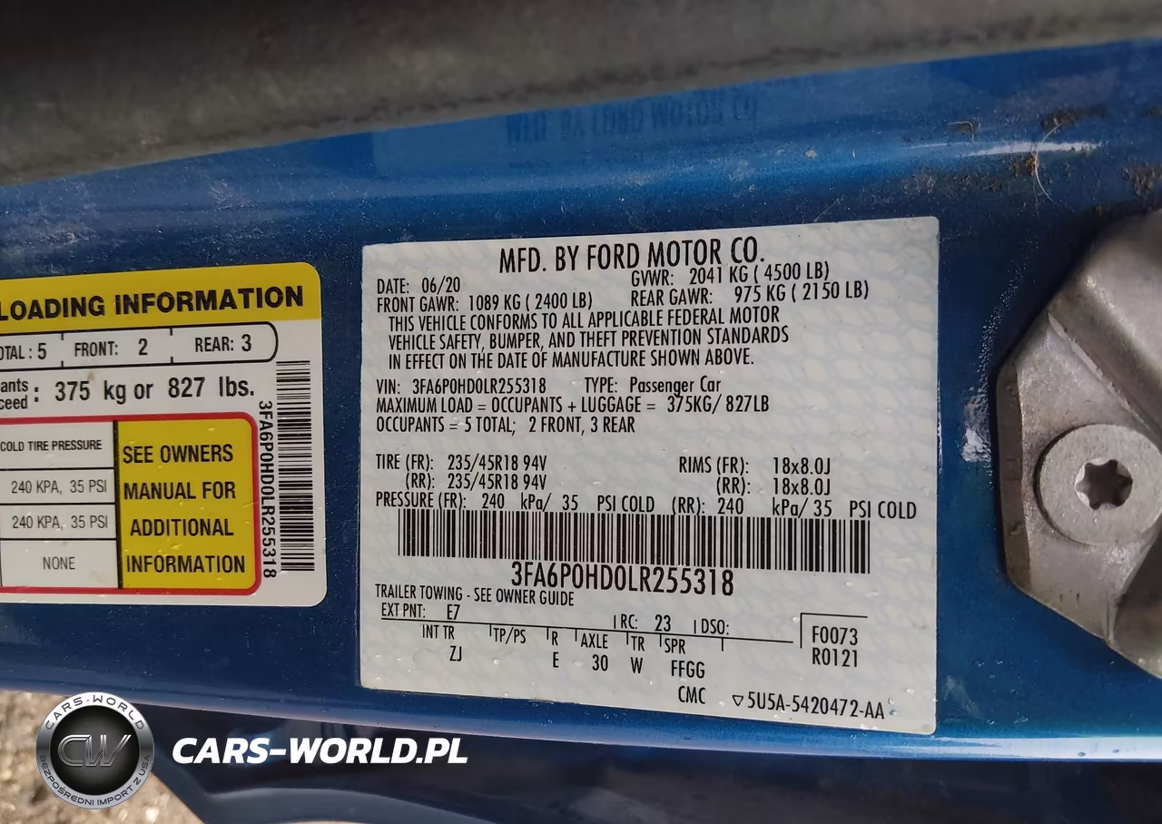 2020 Ford Fusion Se VIN:3FA6P0HD0LR255318 - 9