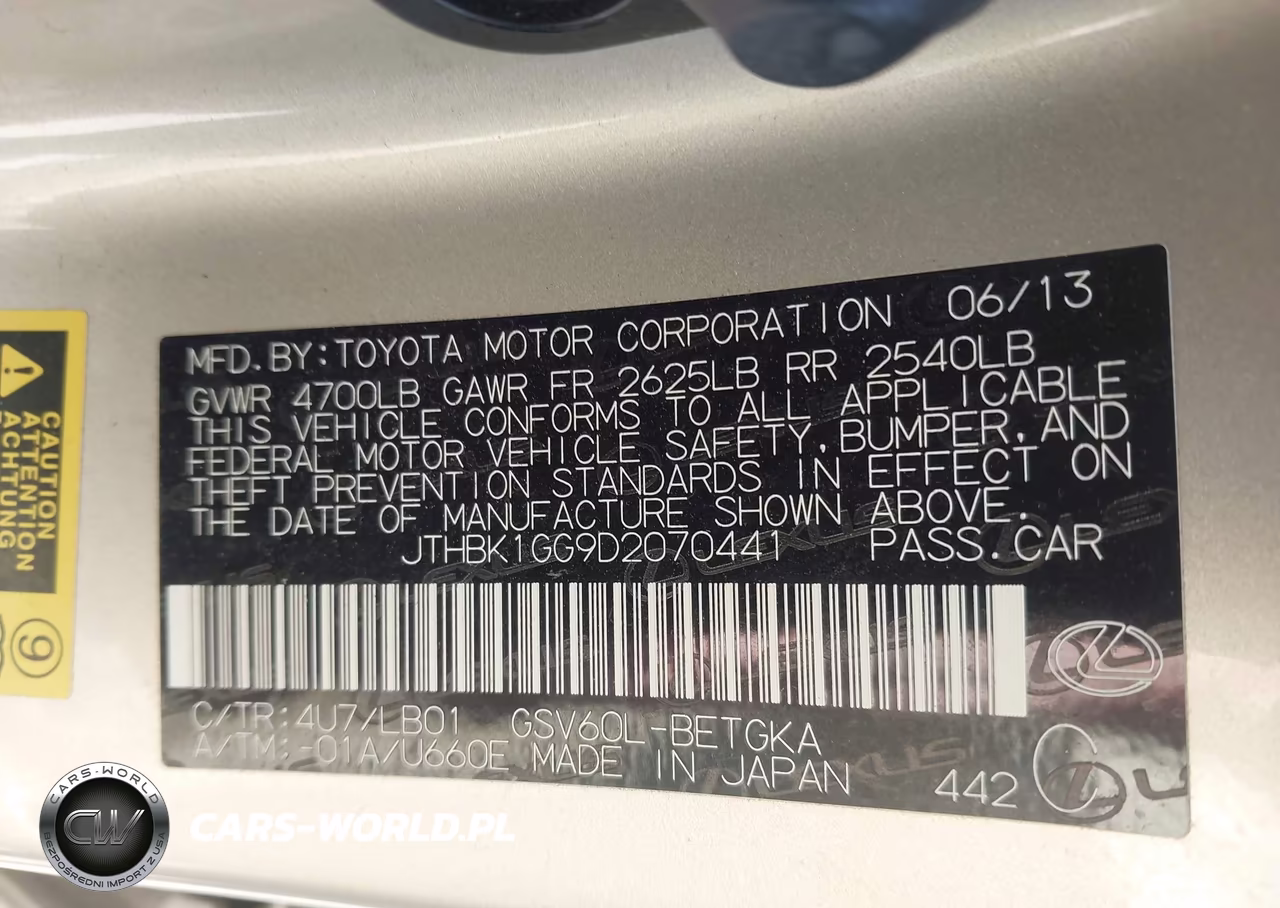 2013 Lexus Es 350 VIN:JTHBK1GG9D2070441 - 9