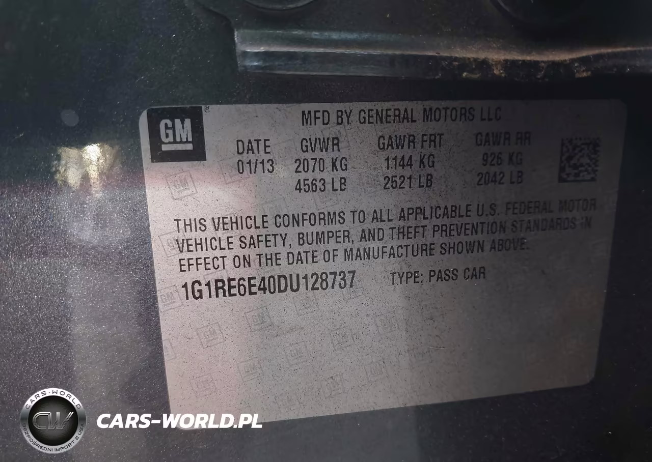 2013 Chevrolet Volt VIN:1G1RE6E40DU128737 - 9