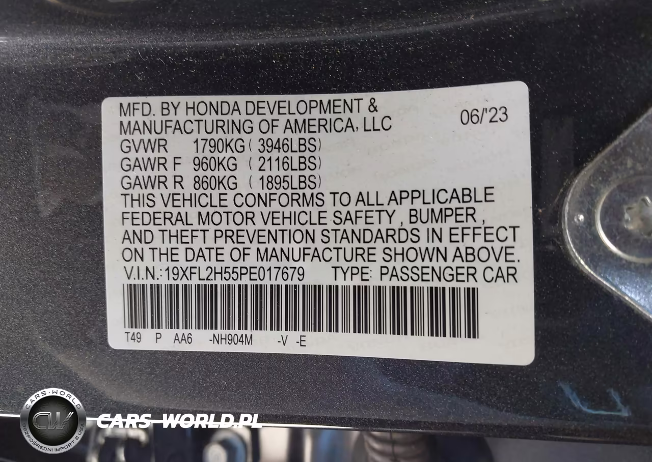 2023 Honda Civic Lx VIN:19XFL2H55PE017679 - 9