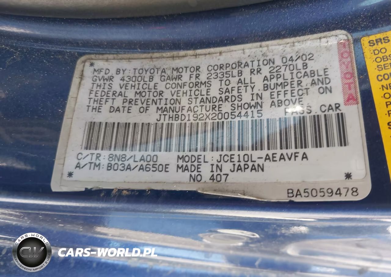 2002 Lexus Is 300 VIN:JTHBD192X20054415 - 9
