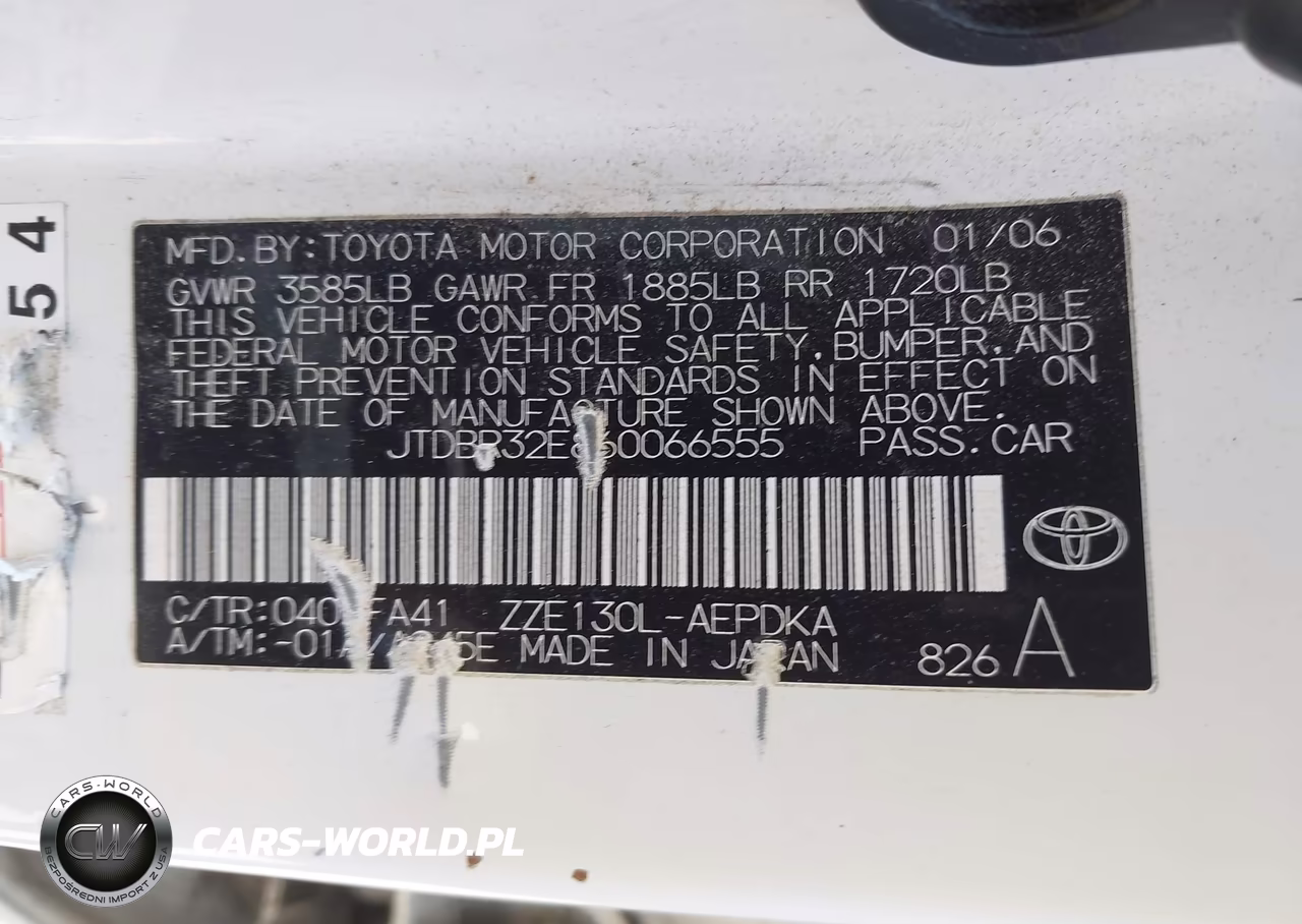 2006 Toyota Corolla Ce VIN:JTDBR32E860066555 - 9