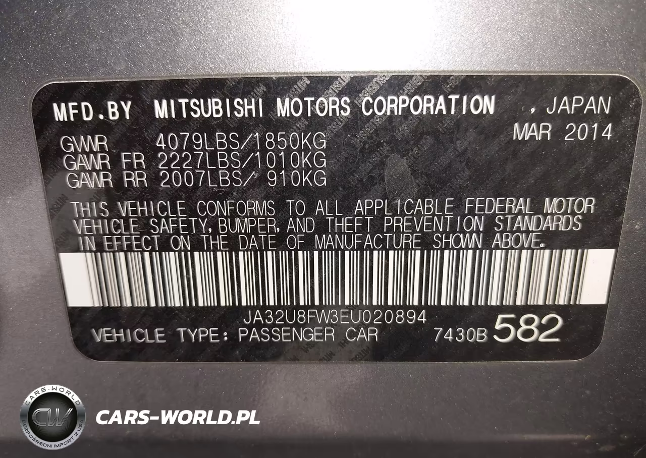 2014 Mitsubishi Lancer Gt VIN:JA32U8FW3EU020894 - 9