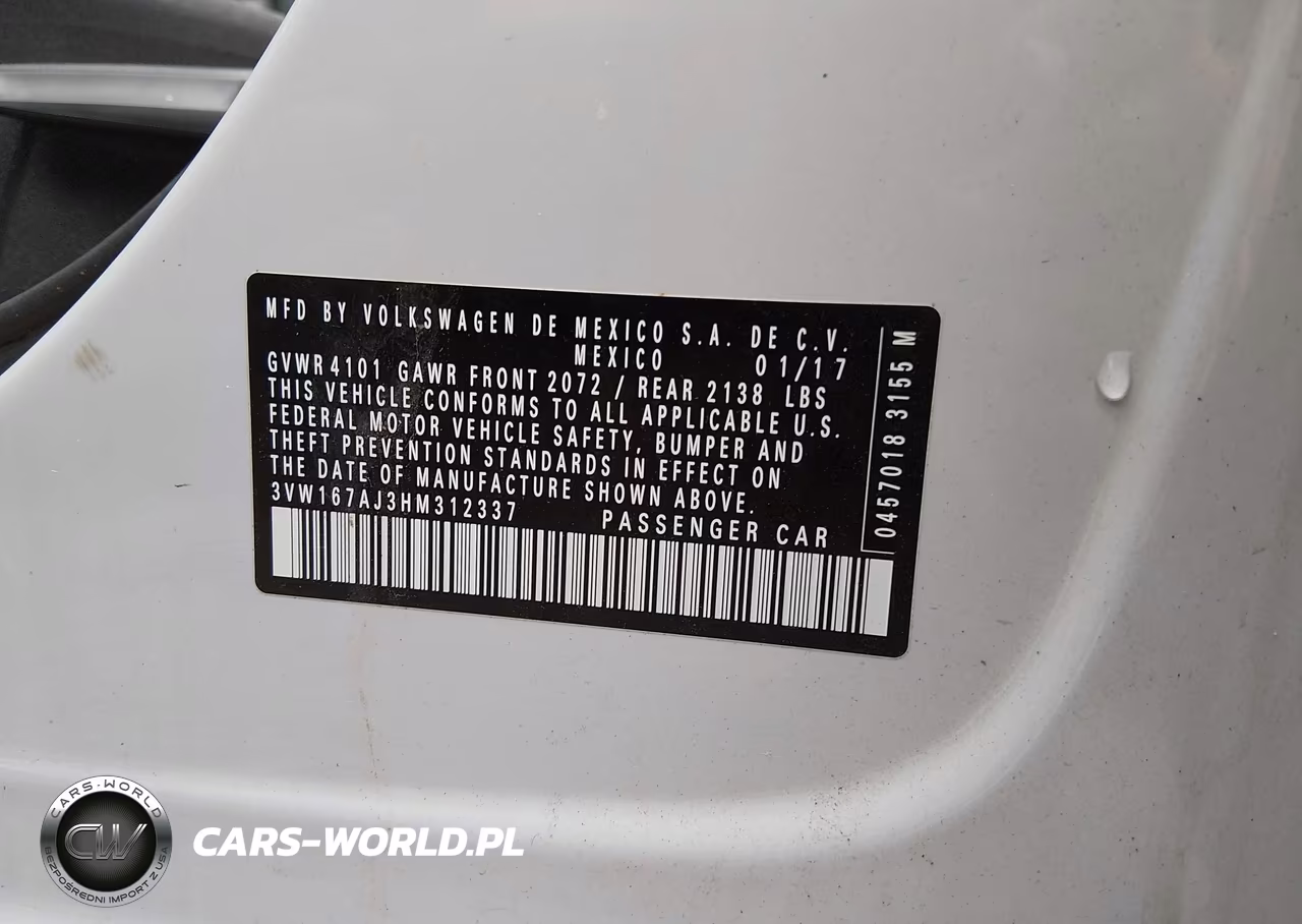 2017 Volkswagen Jetta 1.4T S VIN:3VW167AJ3HM312337 - 9