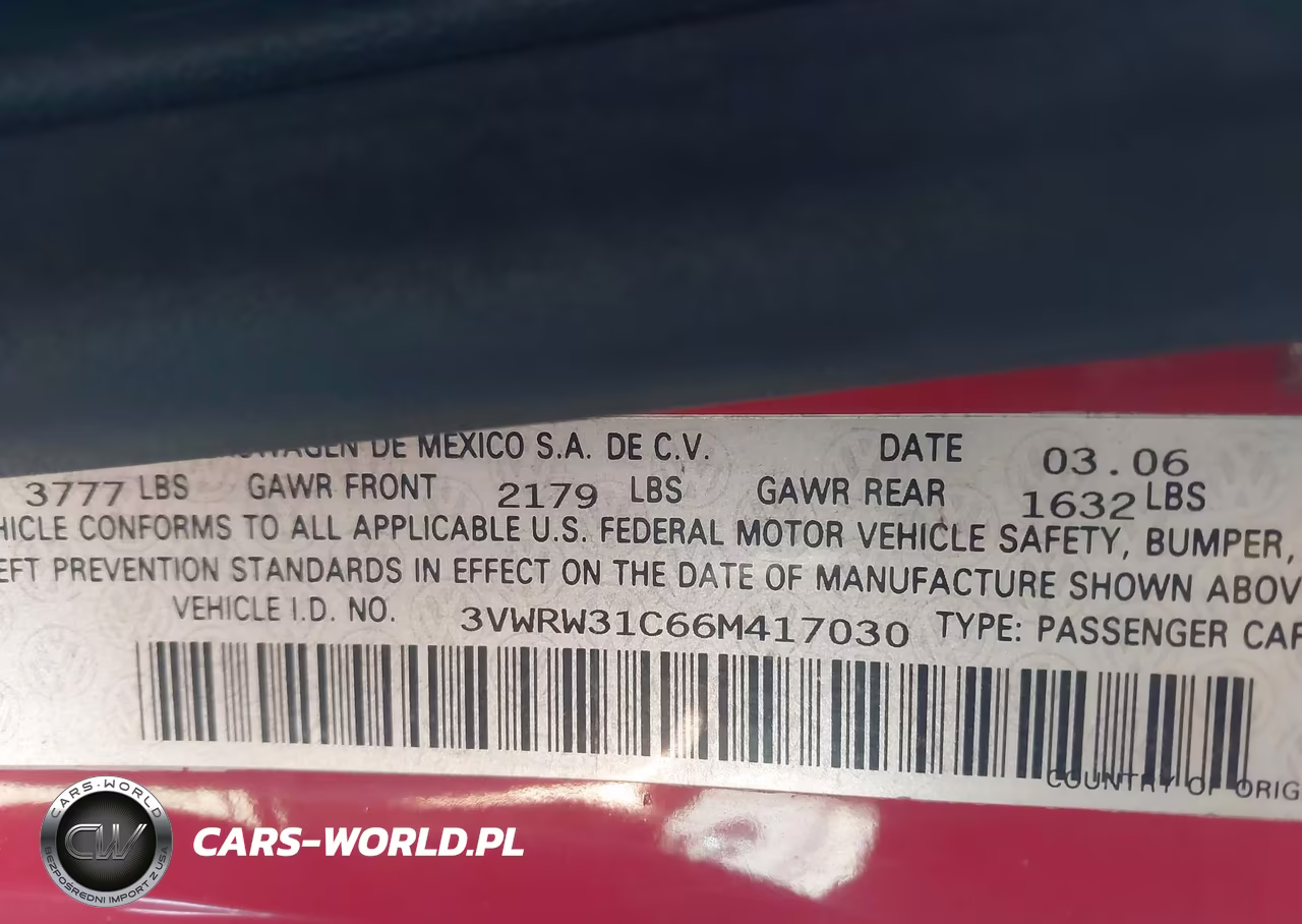2006 Volkswagen New Beetle 2.5-2.5 (A6) VIN:3VWRW31C66M417030 - 9