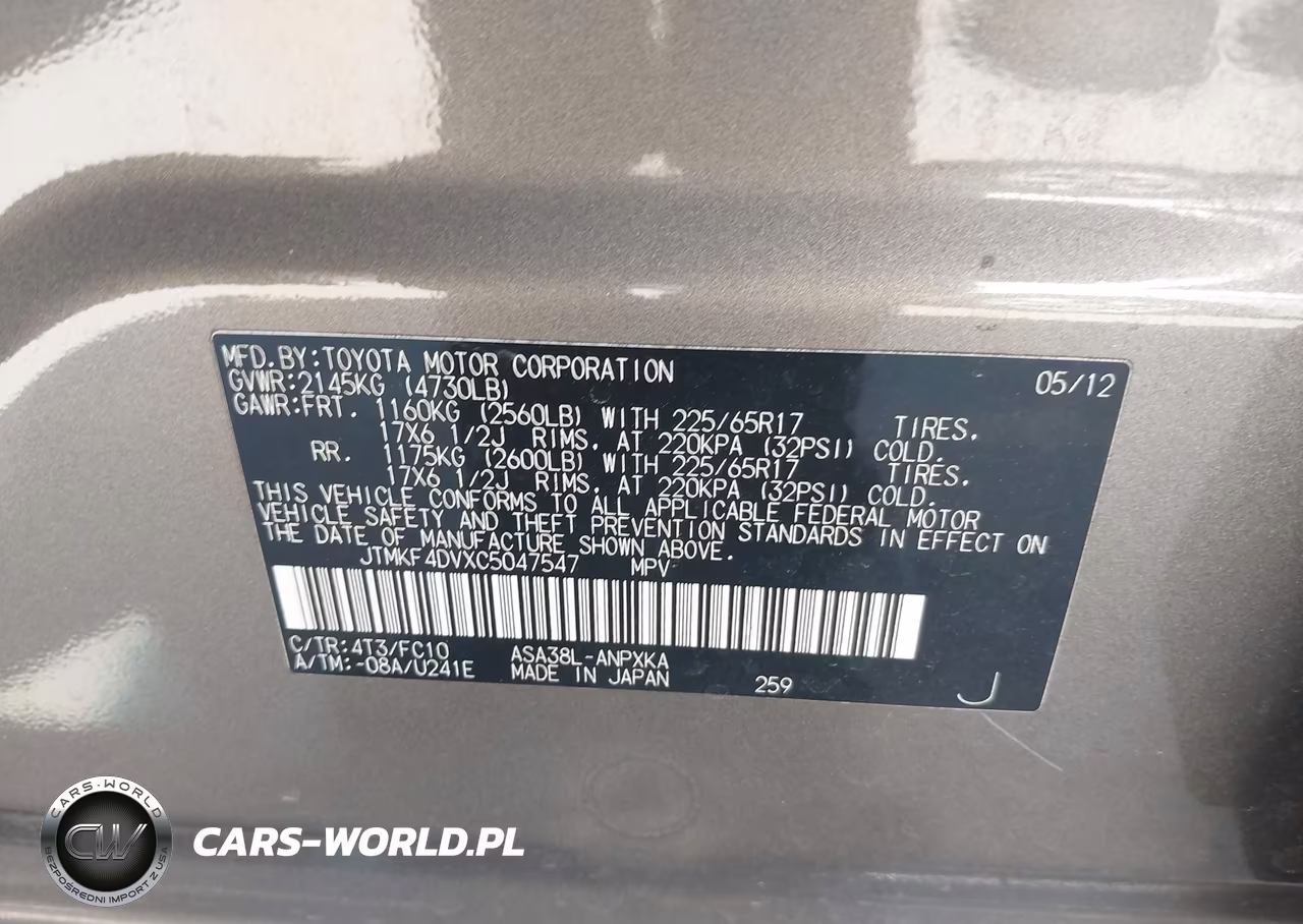 2012 Toyota Rav4 VIN:JTMKF4DVXC5047547 - 9