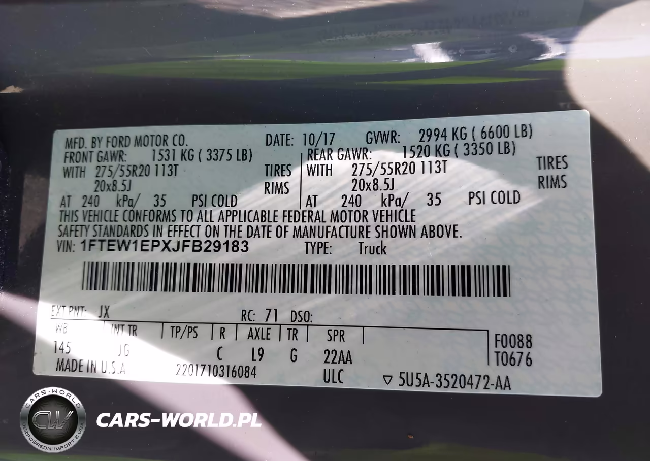 2018 Ford F-150 Xl VIN:1FTEW1EPXJFB29183 - 9