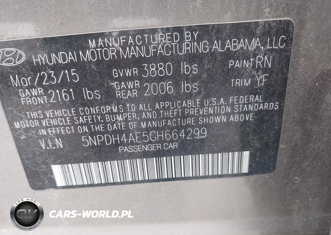 2016 Hyundai Elantra Se VIN:5NPDH4AE5GH664299 - 9