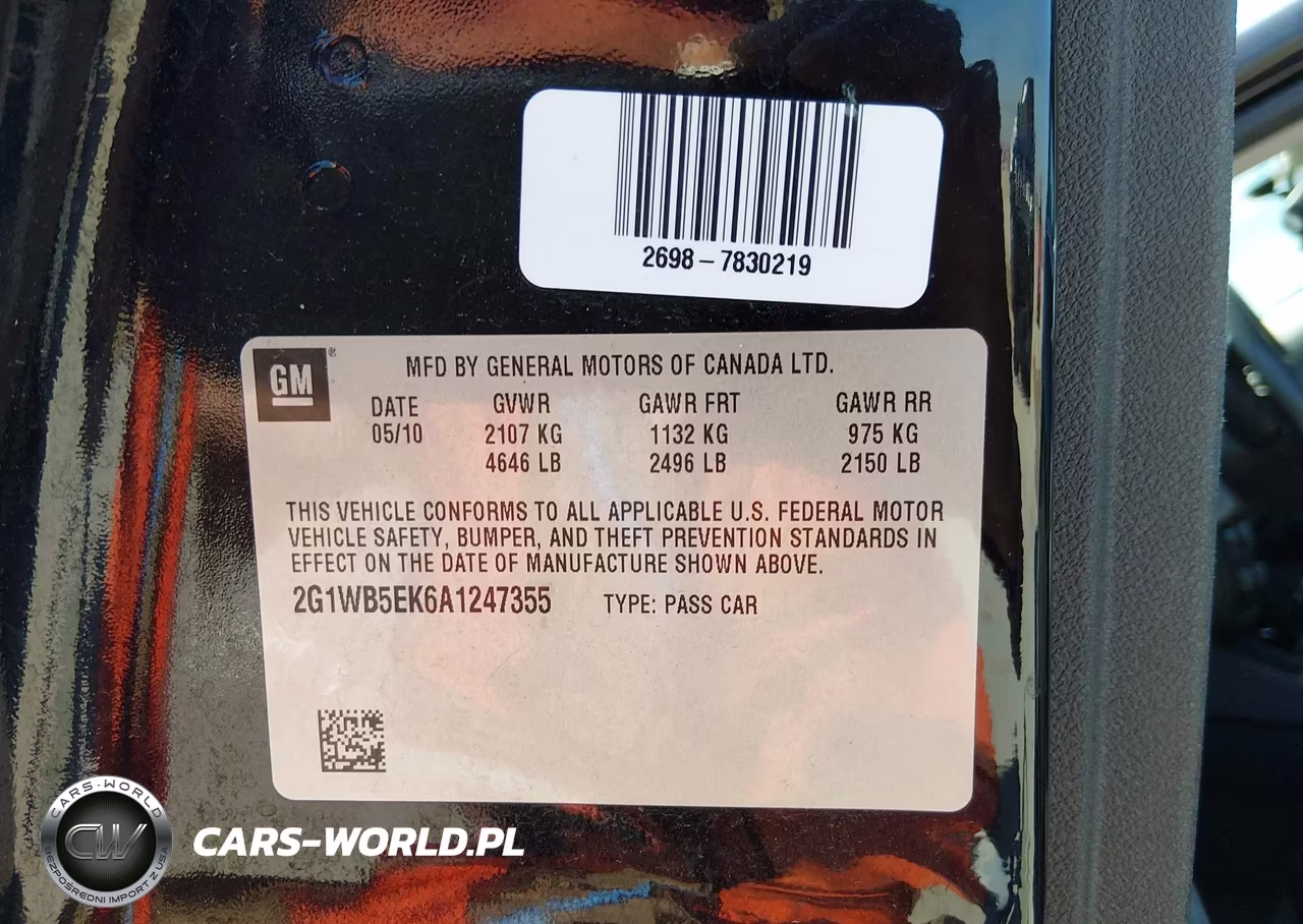 2010 Chevrolet Impala Lt VIN:2G1WB5EK6A1247355 - 9