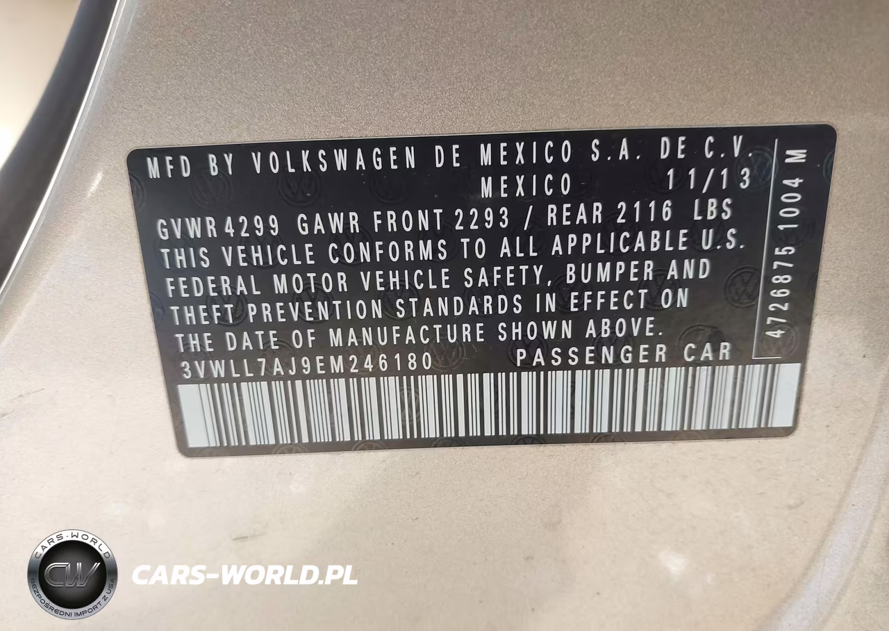 2014 Volkswagen Jetta 2.0L Tdi VIN:3VWLL7AJ9EM246180 - 9