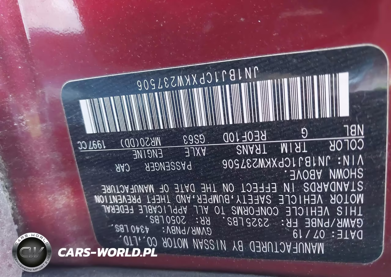 2019 Nissan Rogue Sport S VIN:JN1BJ1CPXKW237506 - 9