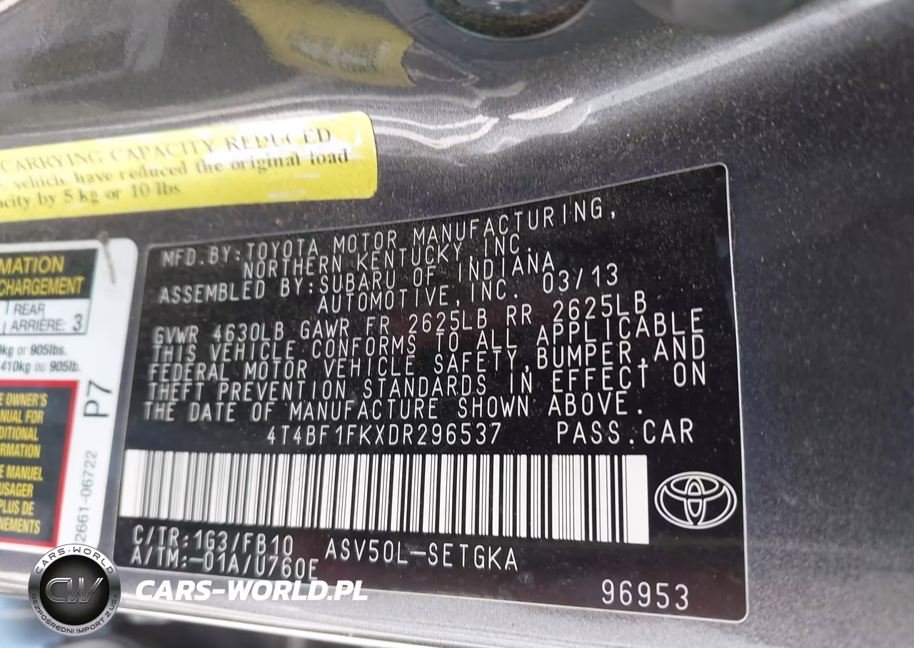 2013 Toyota Camry Xle VIN:4T4BF1FKXDR296537 - 9