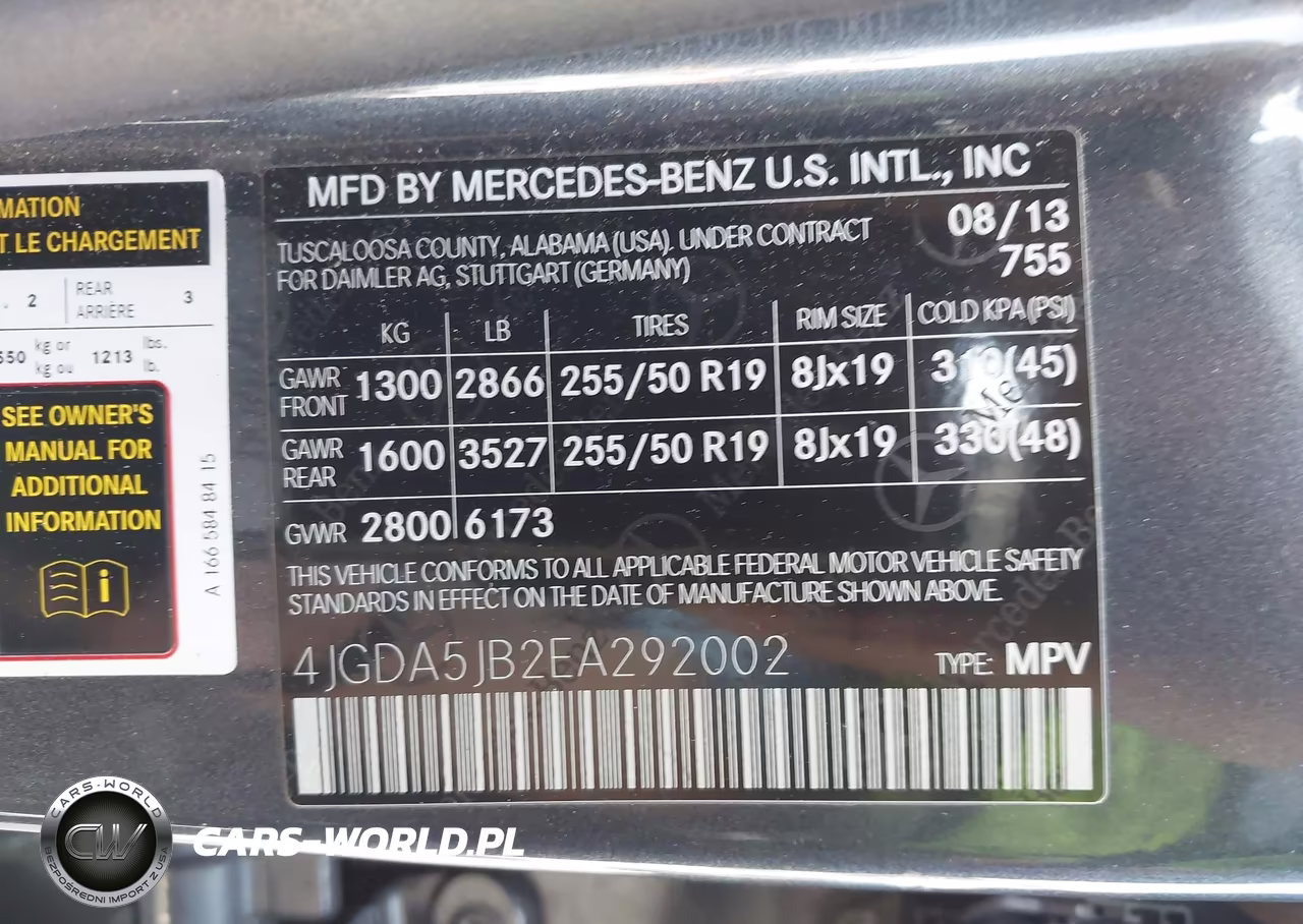 2014 Mercedes-Benz Ml 350 VIN:4JGDA5JB2EA292002 - 9