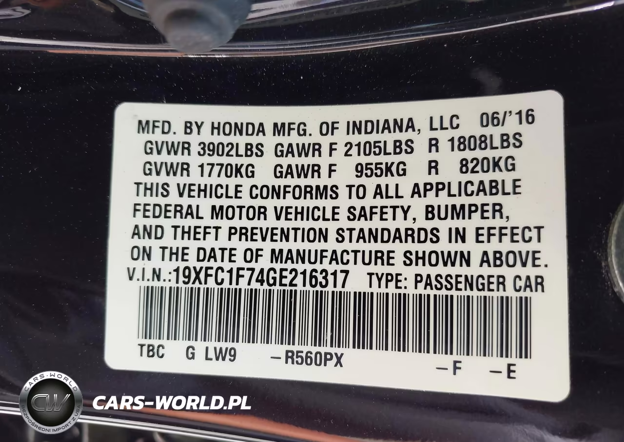 2016 Honda Civic Ex-L VIN:19XFC1F74GE216317 - 9