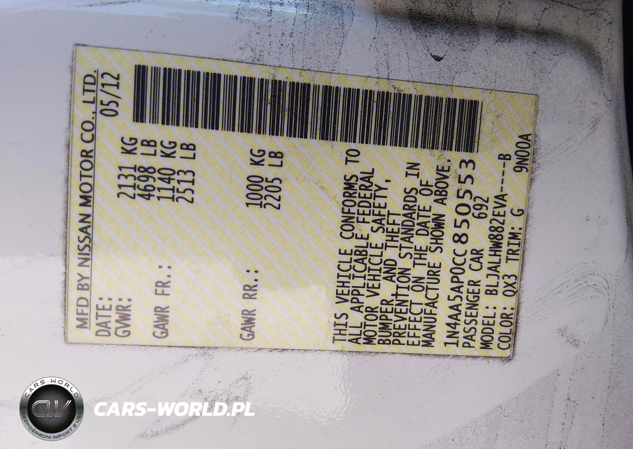 2012 Nissan Maxima 3.5 Sv VIN:1N4AA5AP0CC850553 - 9