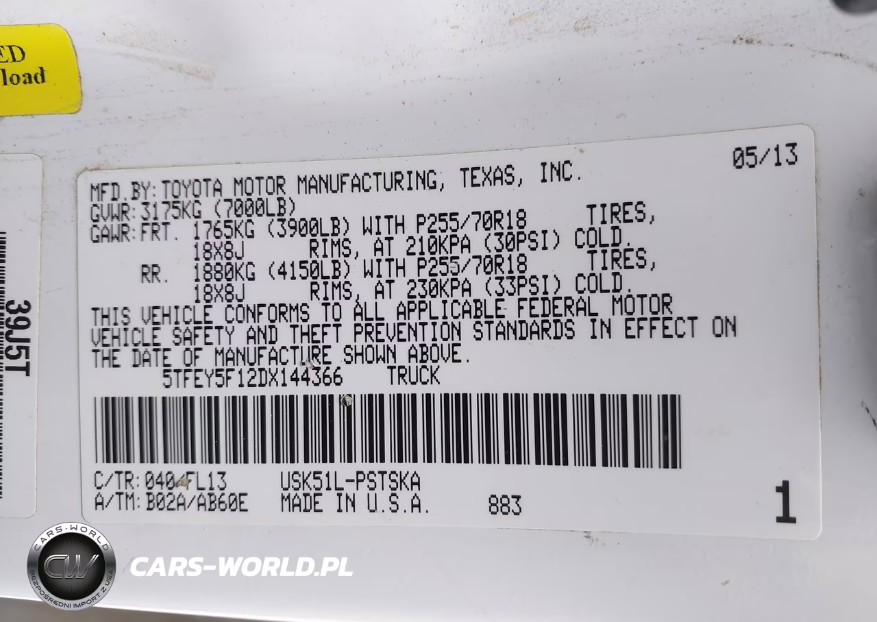 2013 Toyota Tundra Grade 5.7L V8 VIN:5TFEY5F12DX144366 - 9