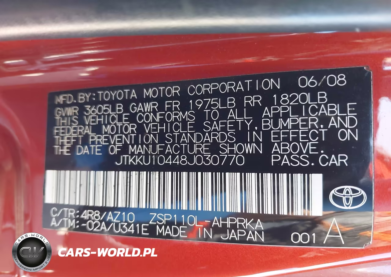 2008 Scion Xd VIN:JTKKU10448J030770 - 9