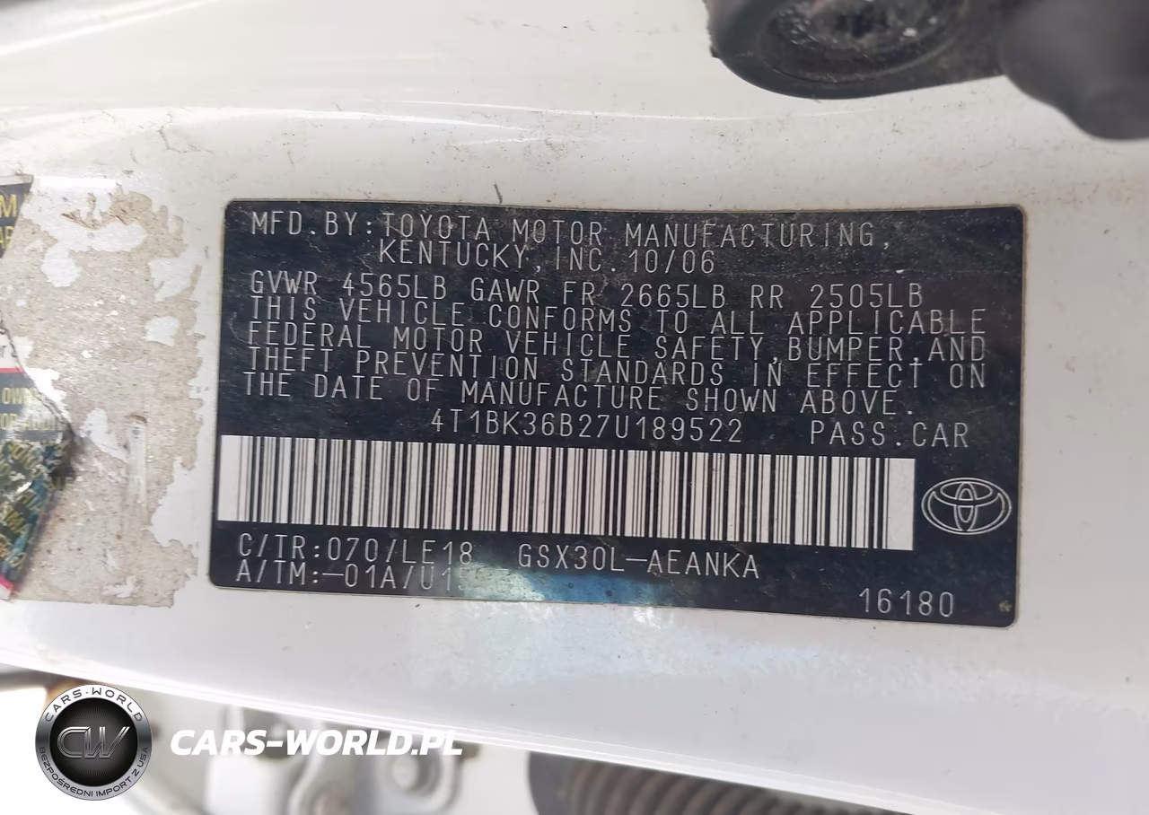 2007 Toyota Avalon Touring VIN:4T1BK36B27U189522 - 9