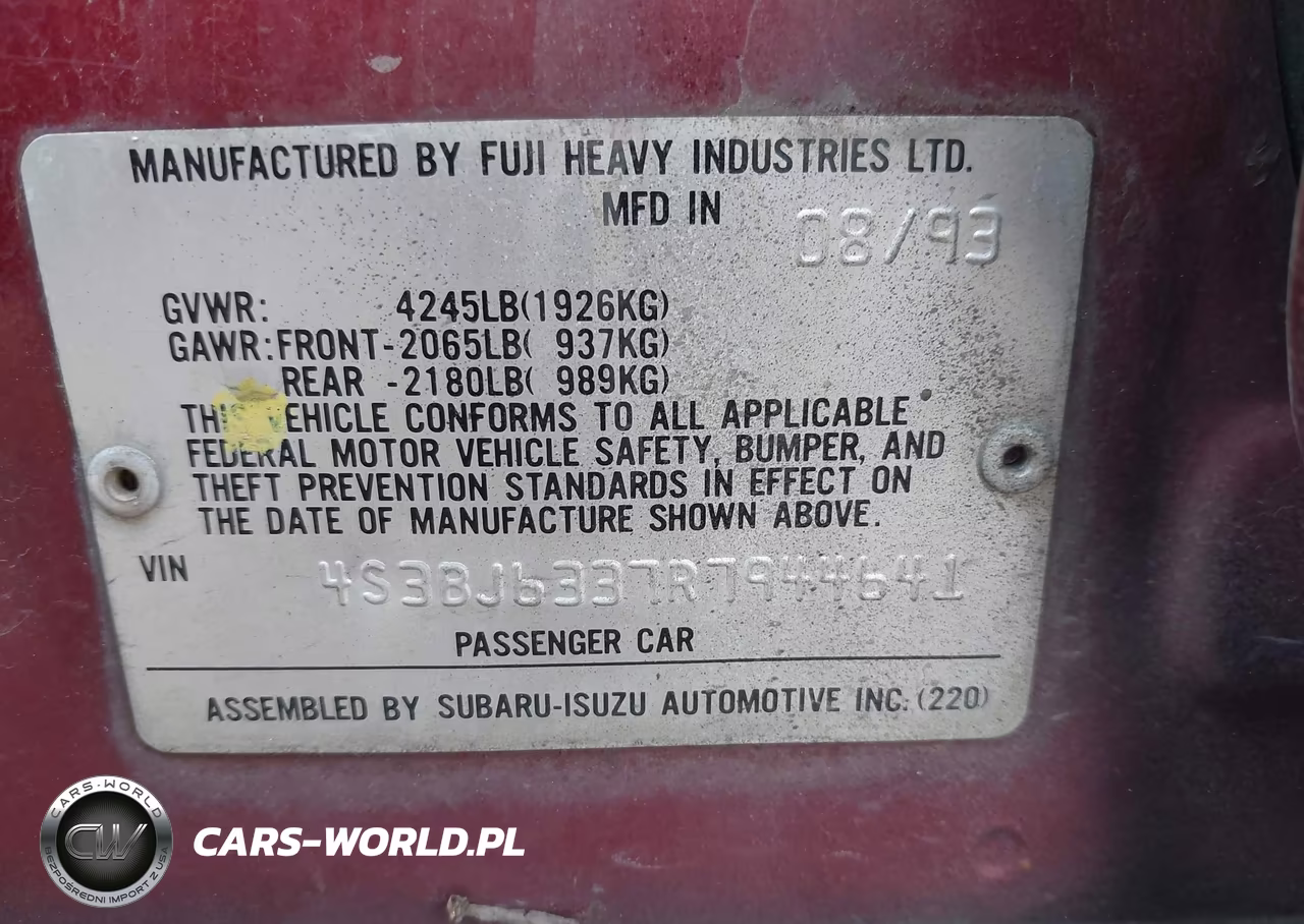 1994 Subaru Legacy L-L Alpine VIN:4S3BJ6337R7944641 - 9
