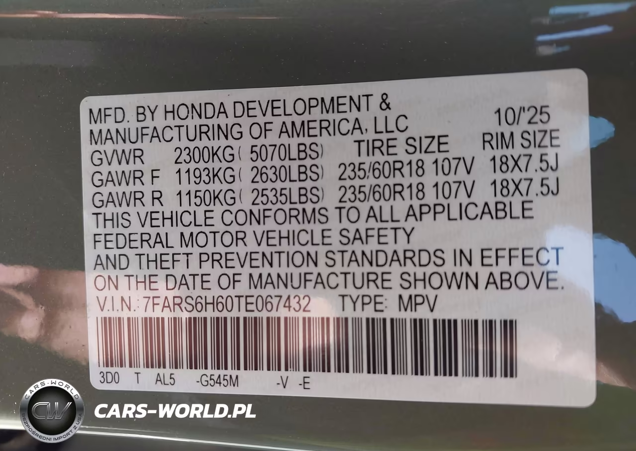2026 Honda Cr-V Hybrid Awd Trailsport VIN:7FARS6H60TE067432 - 9