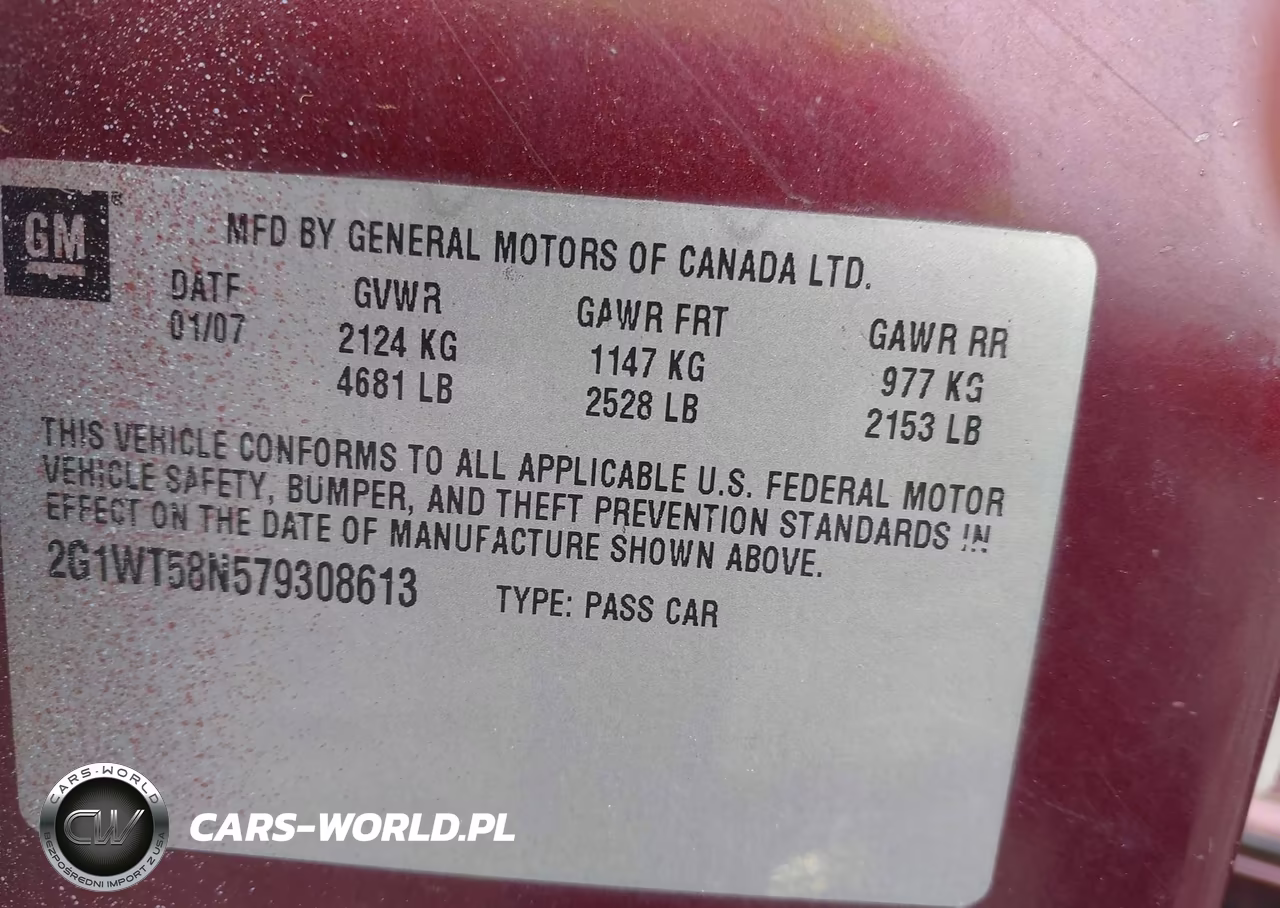 2007 Chevrolet Impala Lt VIN:2G1WT58N579308613 - 9