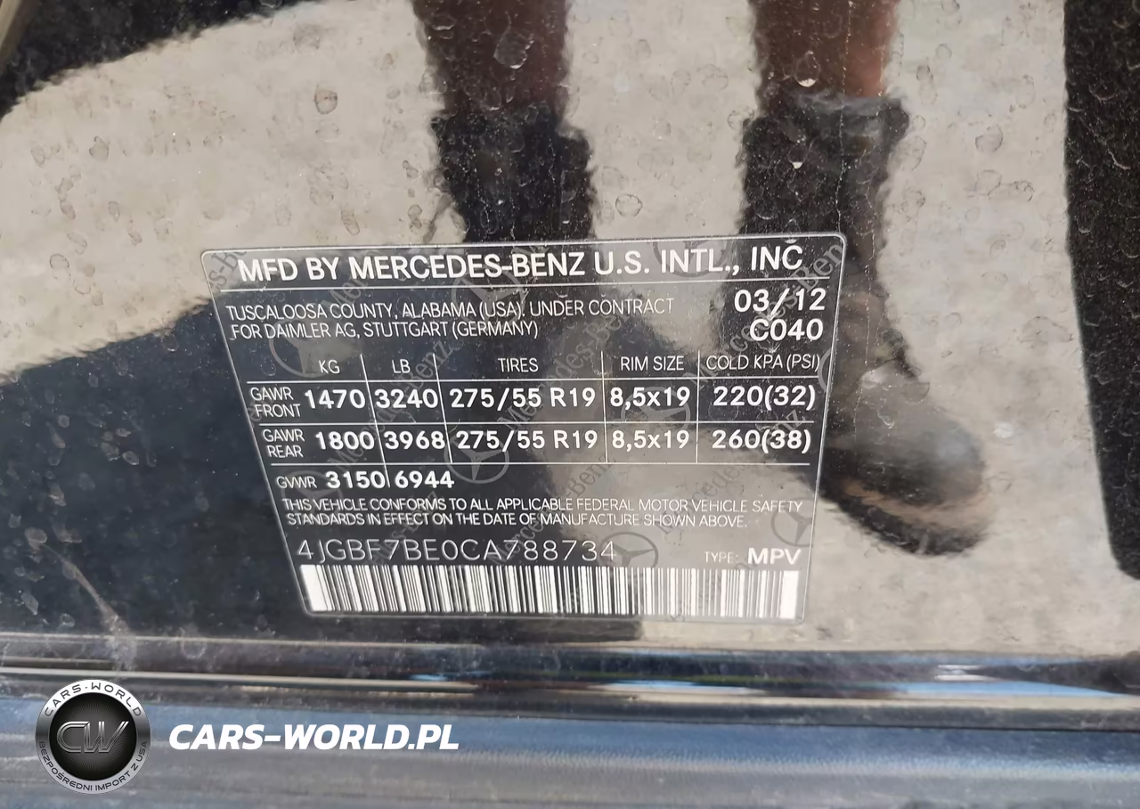 2012 Mercedes-Benz Gl 450 4Matic VIN:4JGBF7BE0CA788734 - 9