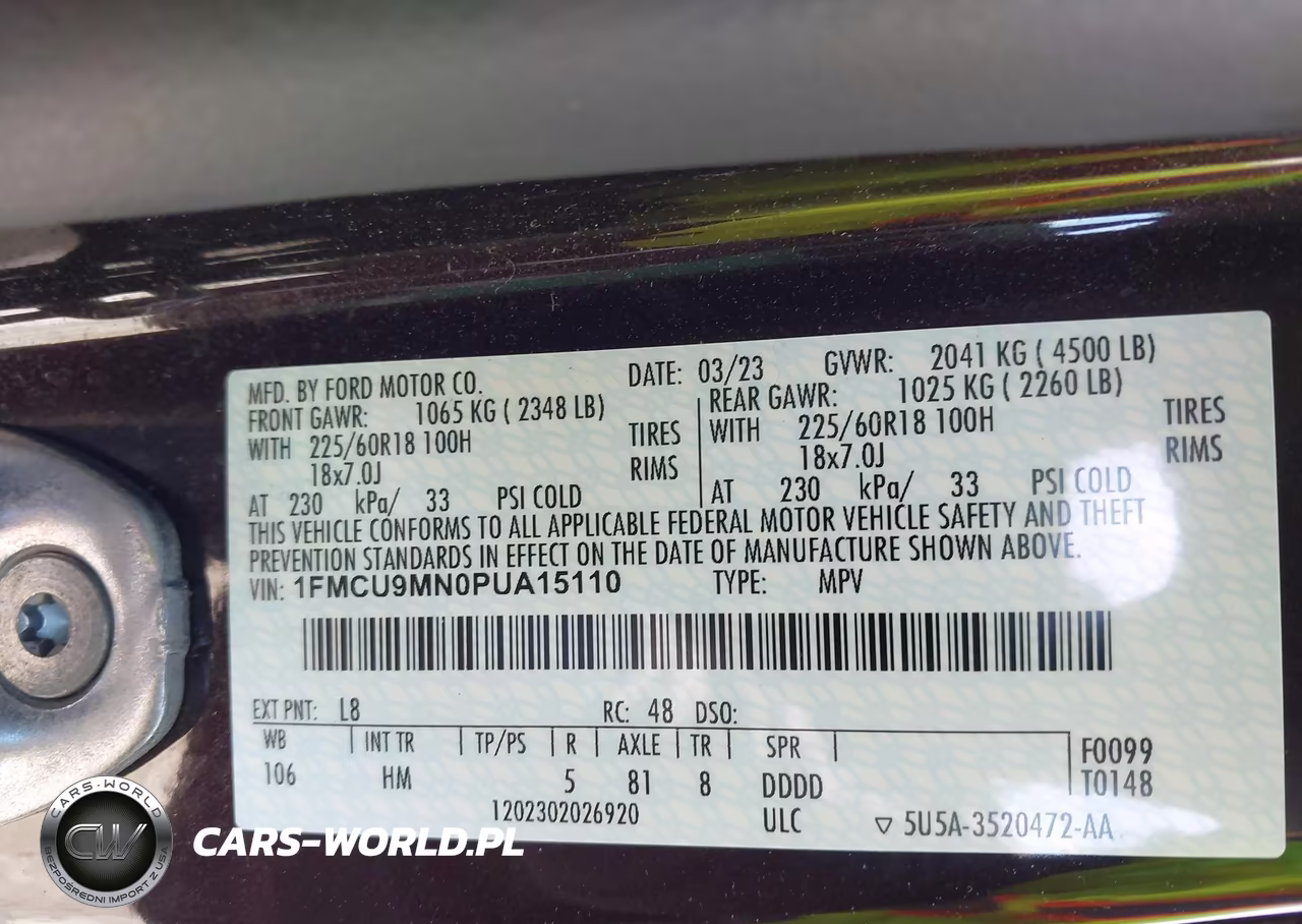2023 Ford Escape St-Line VIN:1FMCU9MN0PUA15110 - 9