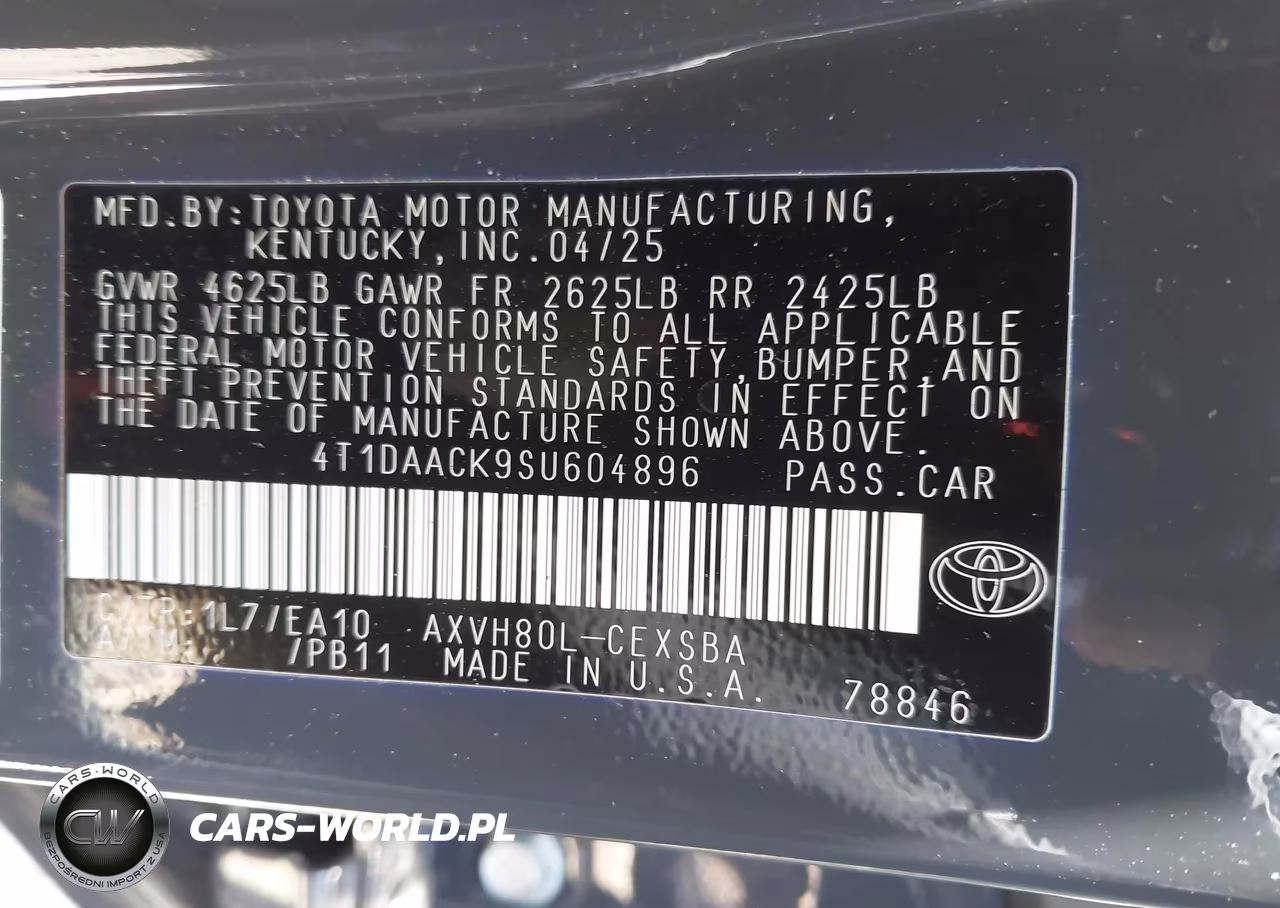 2025 Toyota Camry Se VIN:4T1DAACK9SU604896 - 9
