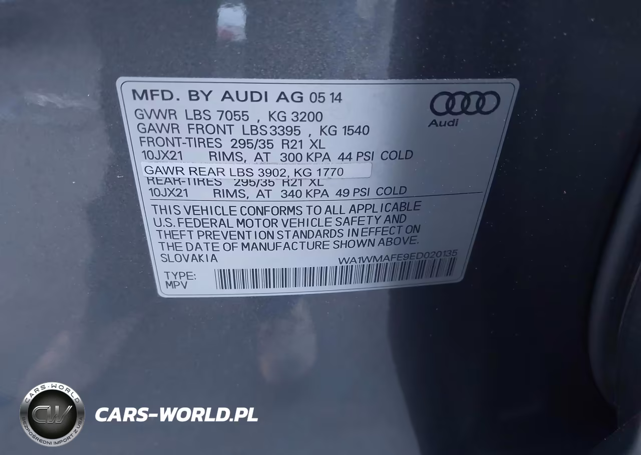 2014 Audi Q7 3.0 Tdi Premium VIN:WA1WMAFE9ED020135 - 9