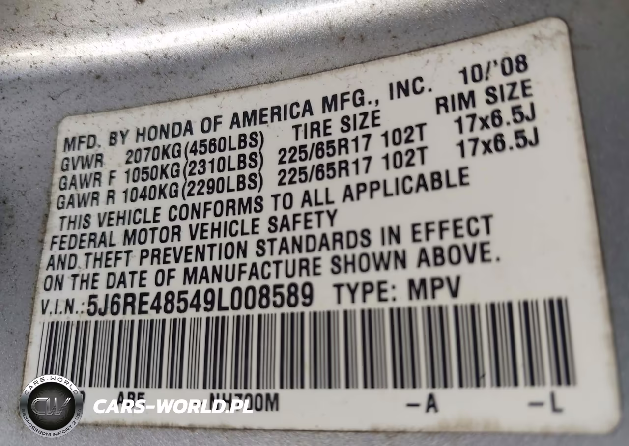2009 Honda Cr-V Ex VIN:5J6RE48549L008589 - 9