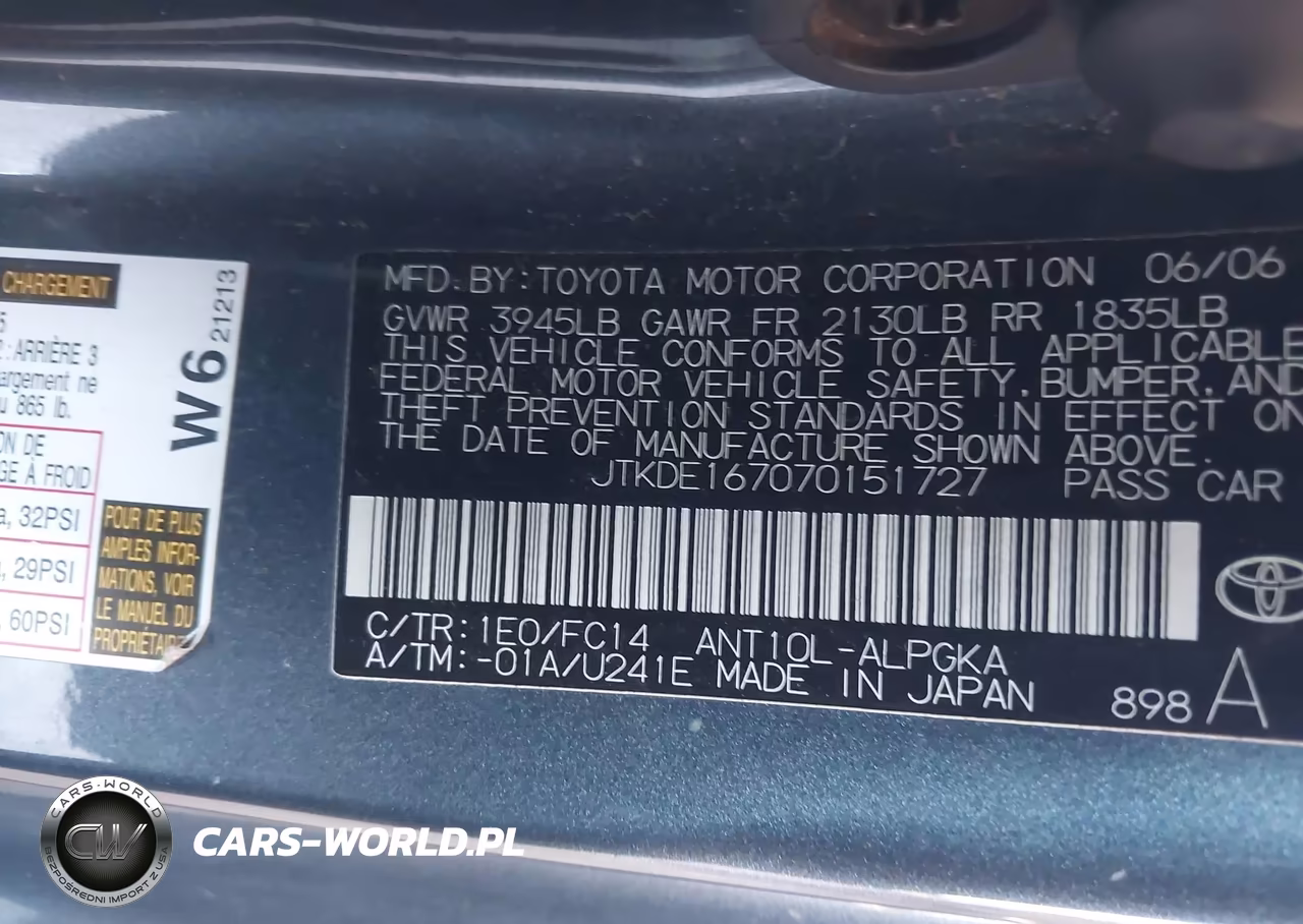 2007 Scion Tc VIN:JTKDE167070151727 - 9